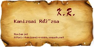 Kanizsai Rózsa névjegykártya